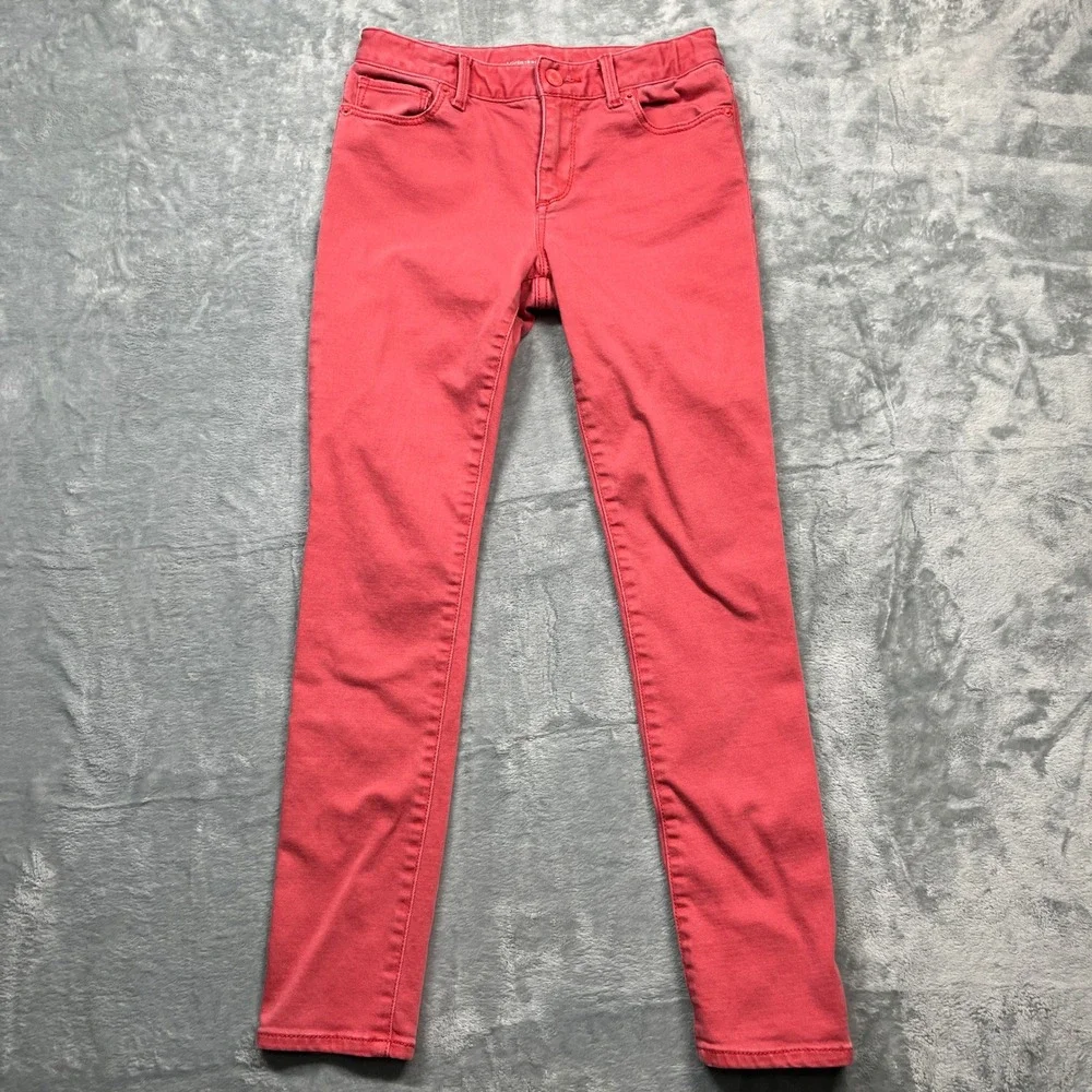 Gap Kids Super Skinny Jeans Kids Coral Red Adjustable Waist 12 Regular - Picture 1 of 16